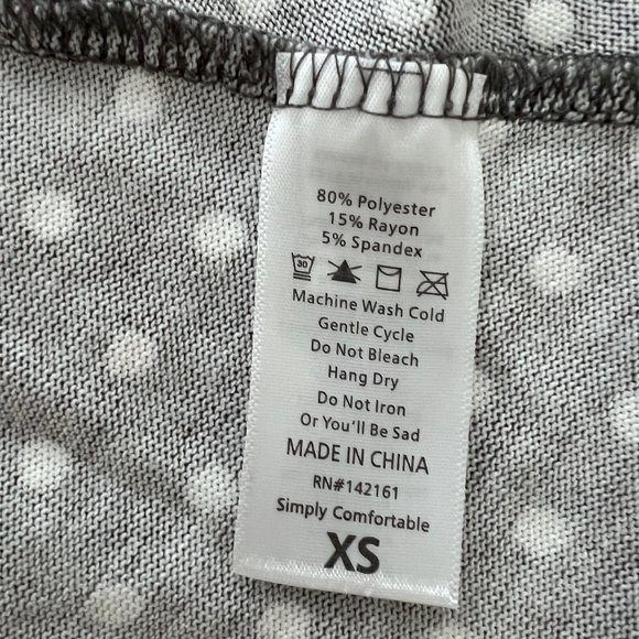 LuLaRoe Caroline Cardigan -XS - Grey and White Polkadot - Picture 5 of 5